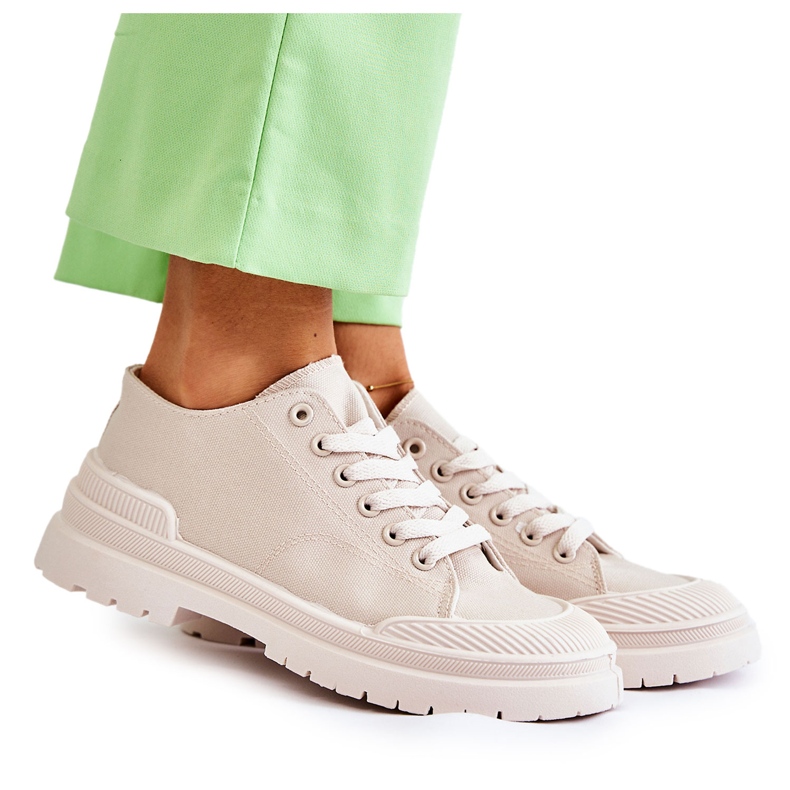 PS1 Naisten kankaiset tennarit, vaalea beige Parossa