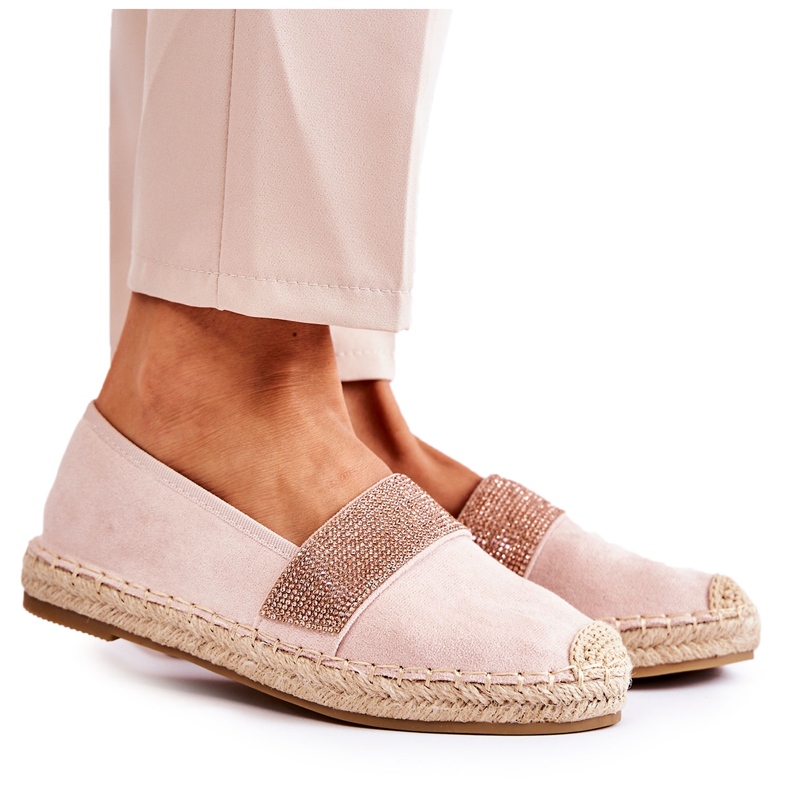 PG1 Naisten espadrillit Cubic Zirkonia Pink Massalilla vaaleanpunainen
