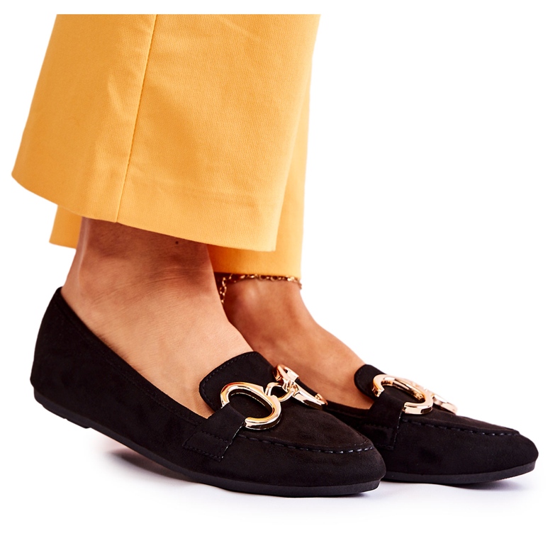 PG1 Naisten mokkanahkahousut, joissa on musta todellisuuskoriste