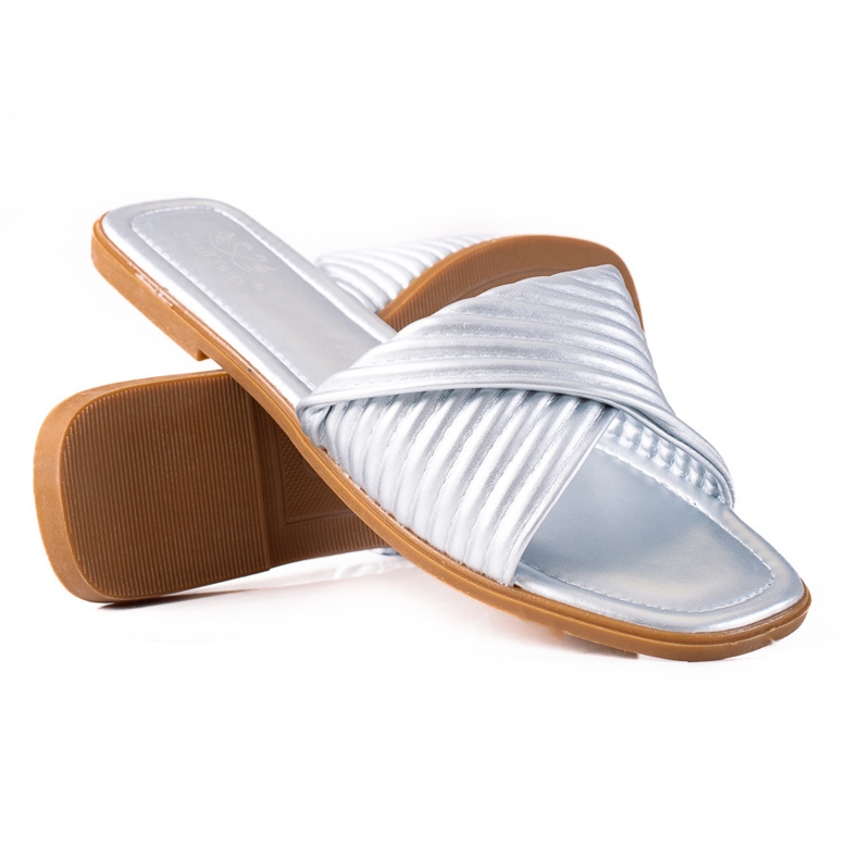 SHELOVET Naisten tasaiset tossut hopea