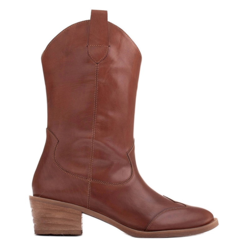 Marco Shoes Ruskeat nahkaiset cowboysaappaat 1598B-003-1 BP