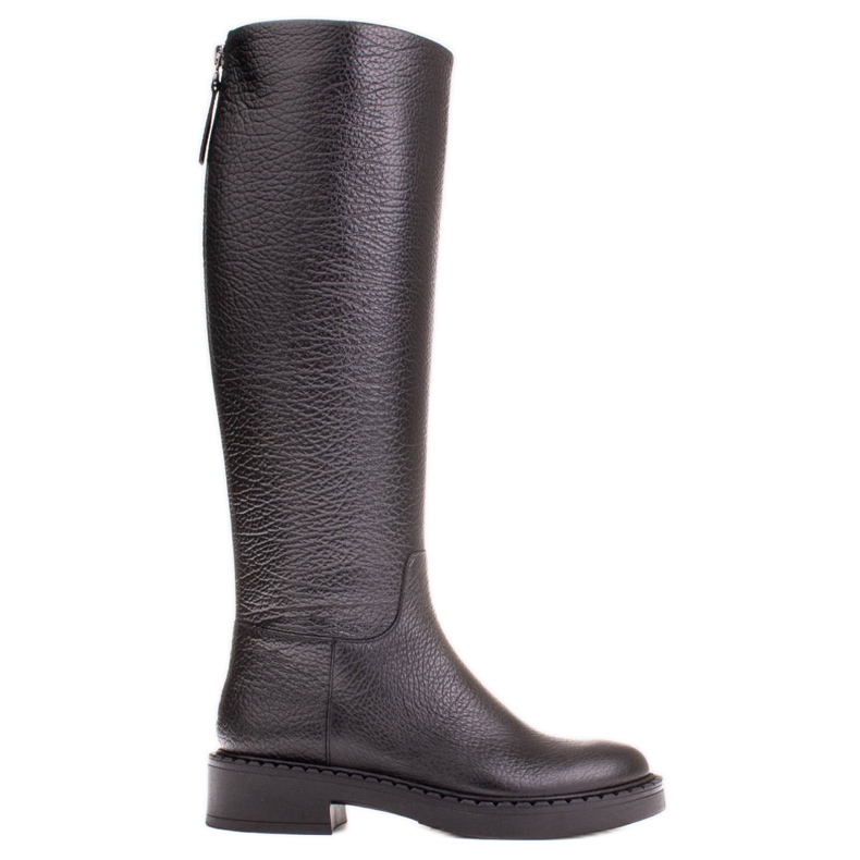 Marco Shoes Matalakorkoiset kohokuvioidut nahkasaappaat musta