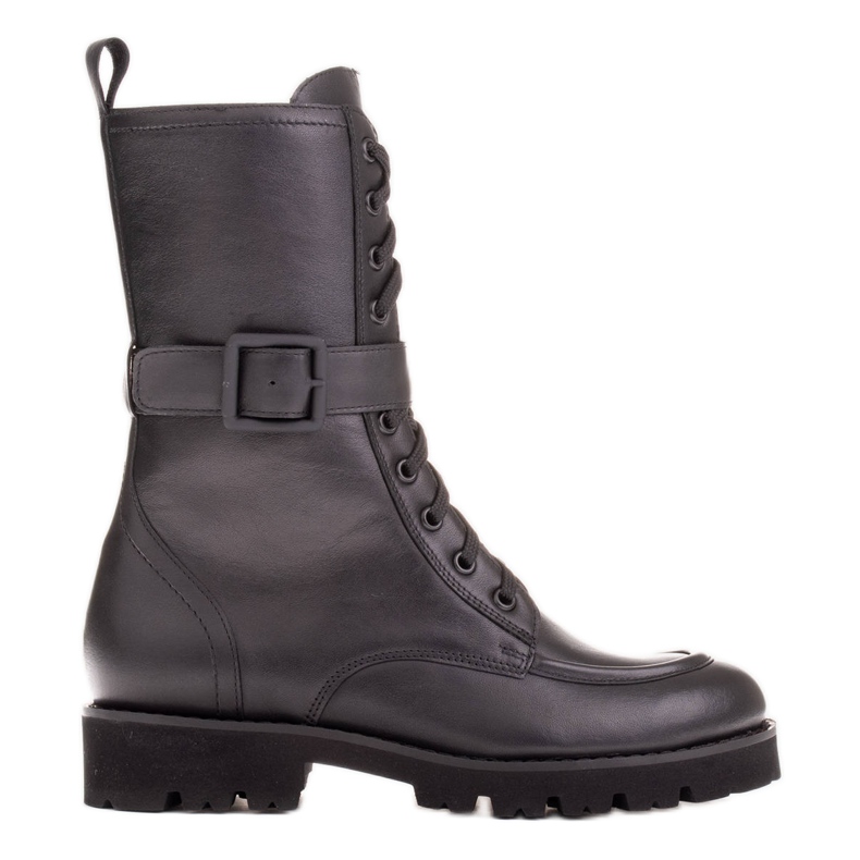 Marco Shoes Täysjyväiset nahkasaappaat musta