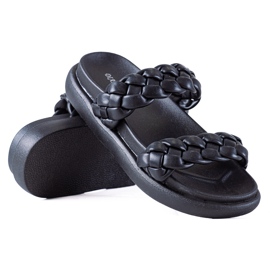 SHELOVET Punotut tossut alustalla musta