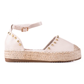 SHELOVET Espadrillit nastoilla beige