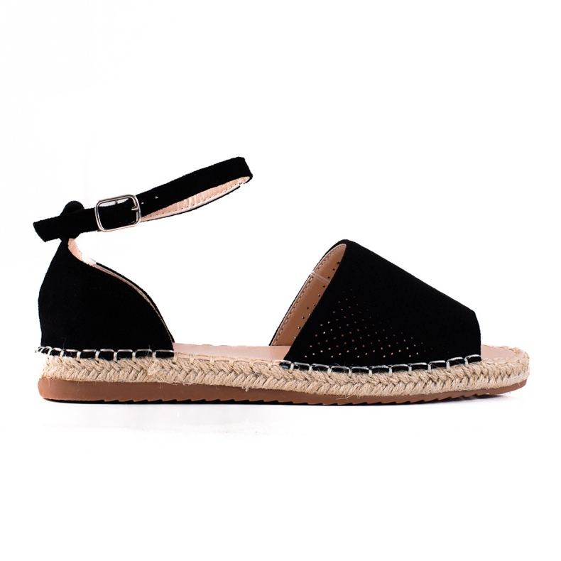 SHELOVET Avoimet Espadrilles -sandaalit musta