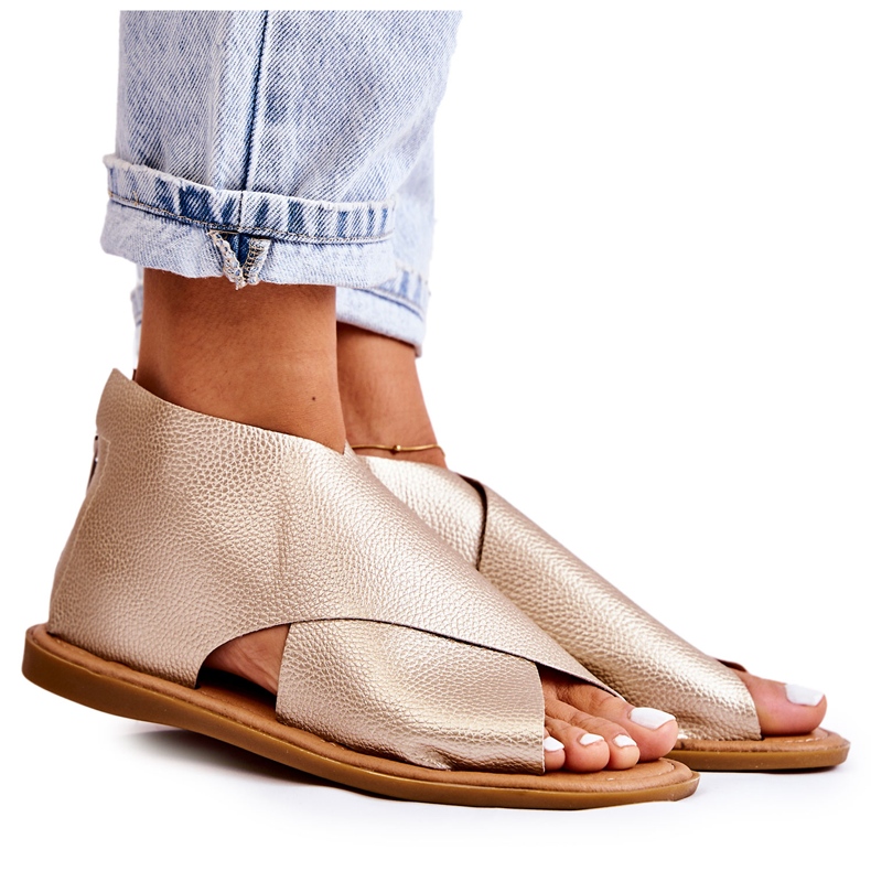 S.Barski Naisten nahkasandaalit Gold Catalise kultainen