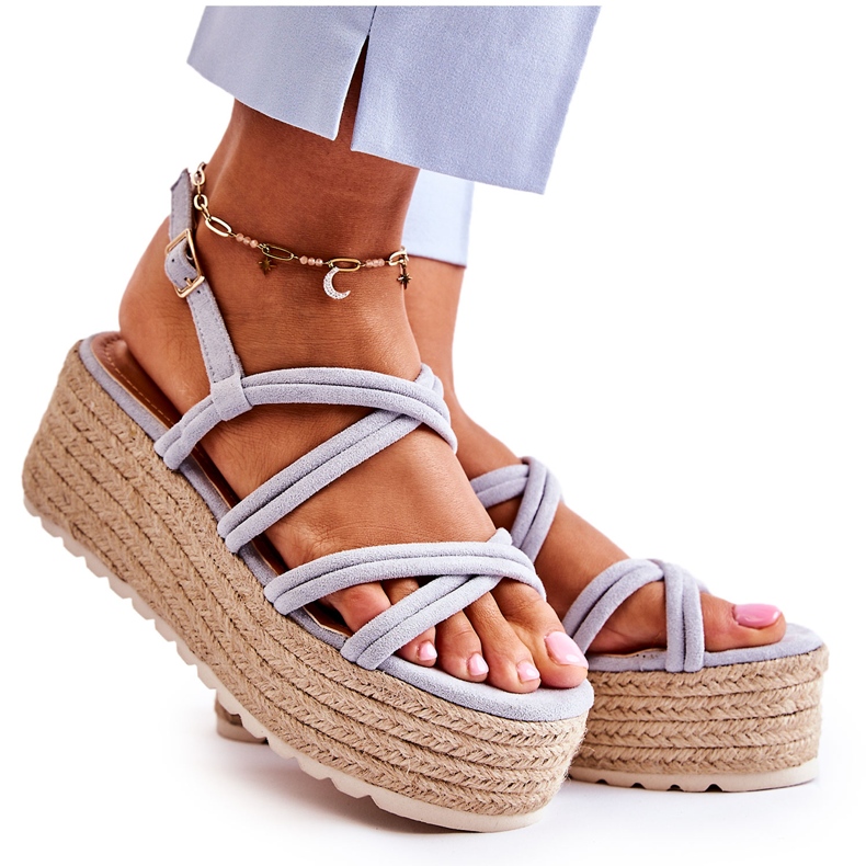 PS1 Sandaalit Blue Braided Platform Crazy In Love ruskea sininen