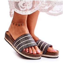 S.Barski Naisten klassiset tossut ketjulla Black Maddy musta