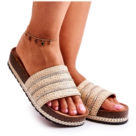 S.Barski Naisten klassiset tossut ketjulla beige Maddy