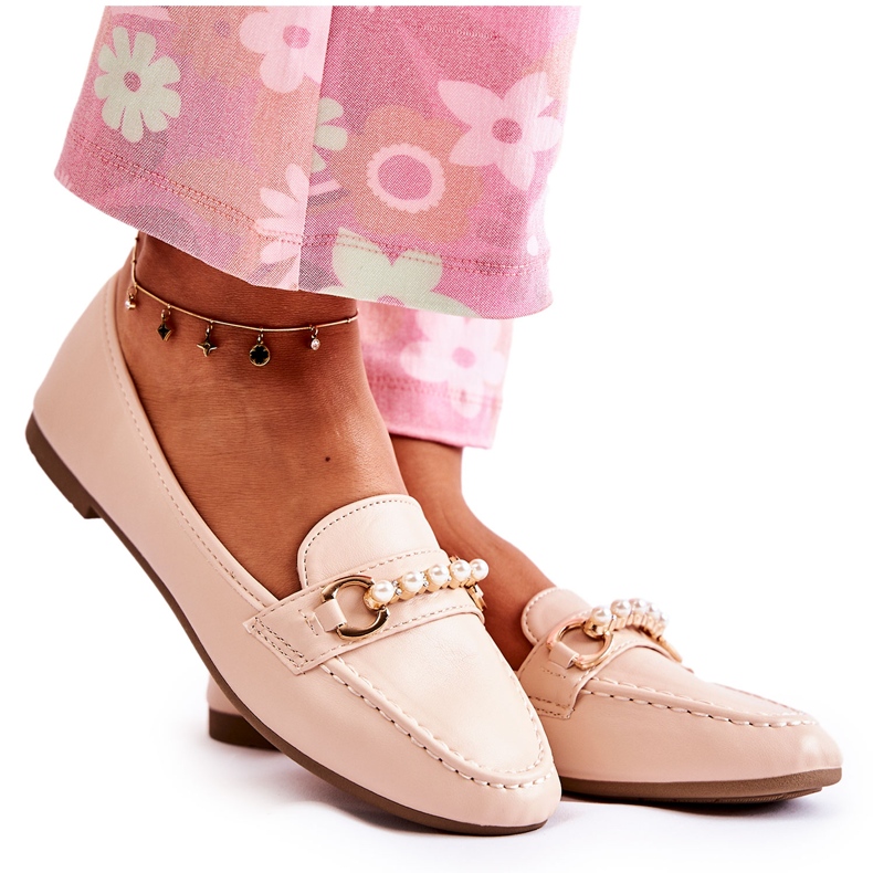 PG1 Naisten housut koristehelmillä beige Sergia