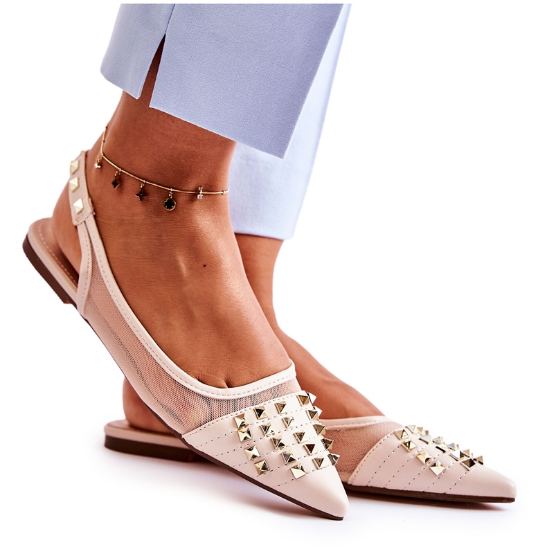 Naisten balerinat nastoilla Beige Kinley