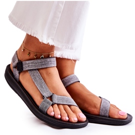 PM1 Klassiset naisten sandaalit tarranauhalla Harmaa Kalla