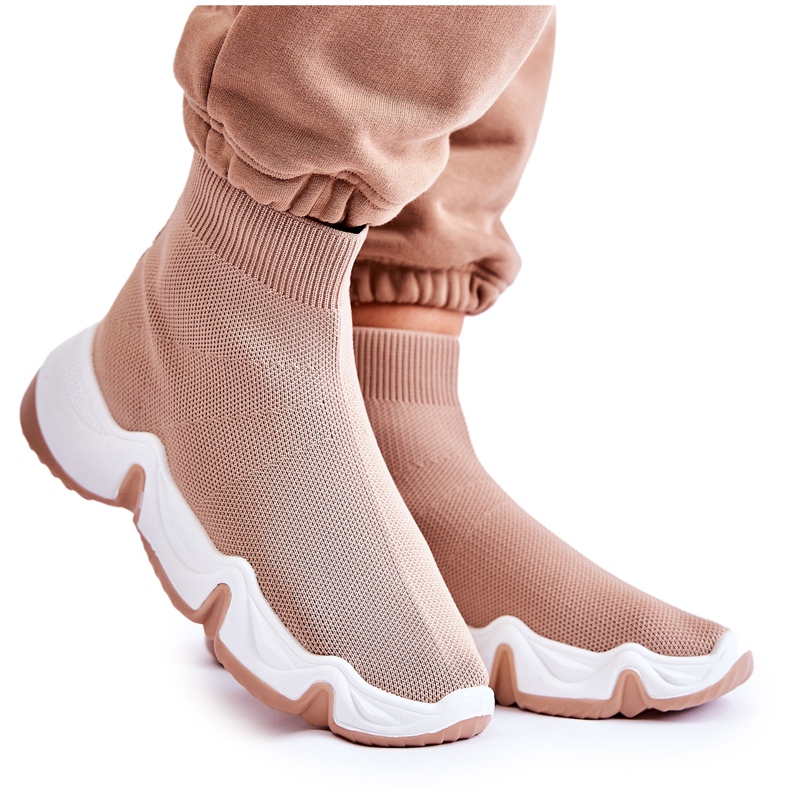 Naisten korkeamateriaaliset urheilukengät beige Morris