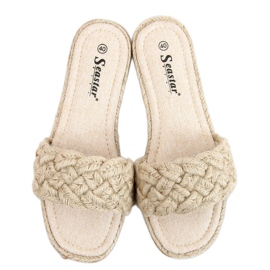 Erika Beige naisten string-tossut