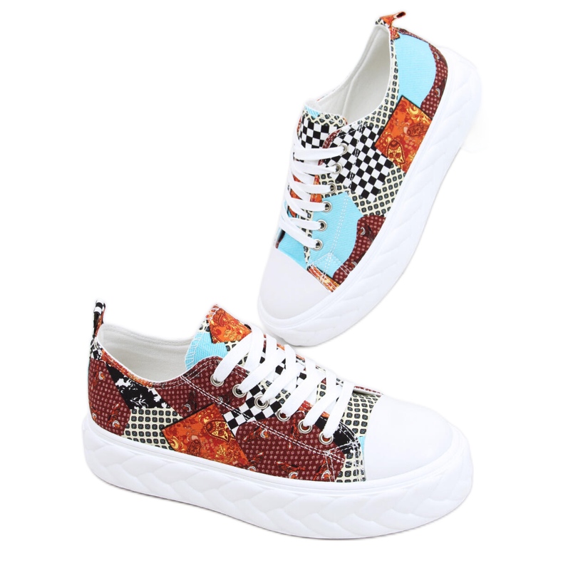 Madi Red Jacquard Weave korkeapohjaiset lenkkarit monivärinen