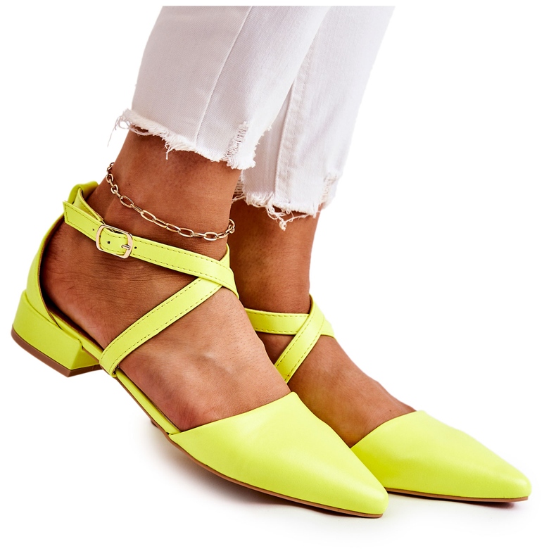 WS1 Nahkapumput matalalla korkokengillä Keltainen Giovanna monivärinen