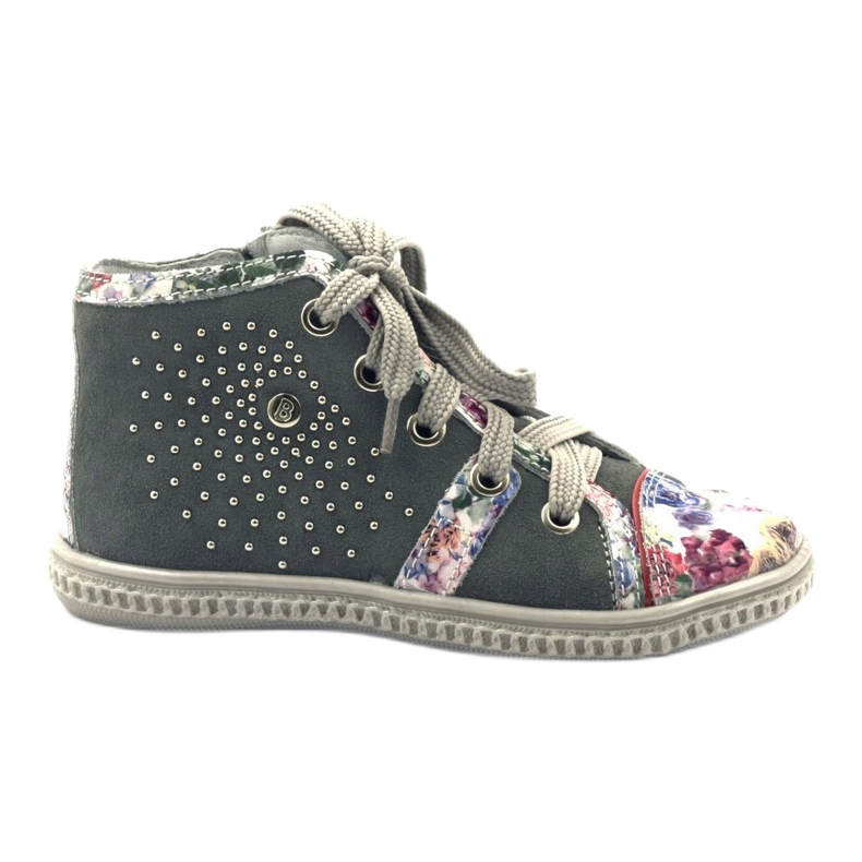 Saappaat, lasten kengät tekojalokivillä Bartek 87254 vaaleanpunainen harmaa