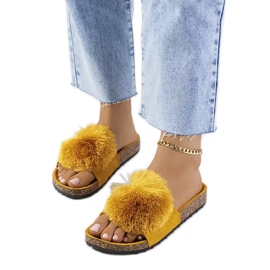 Keltaiset varvastossut Rett-korkkipohjassa keltainen