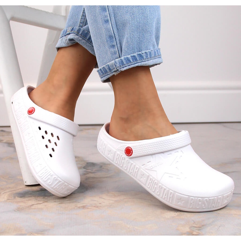 Big Star II275003 valkoiset kroks valkoiset vaahtomuovitossut valkoinen