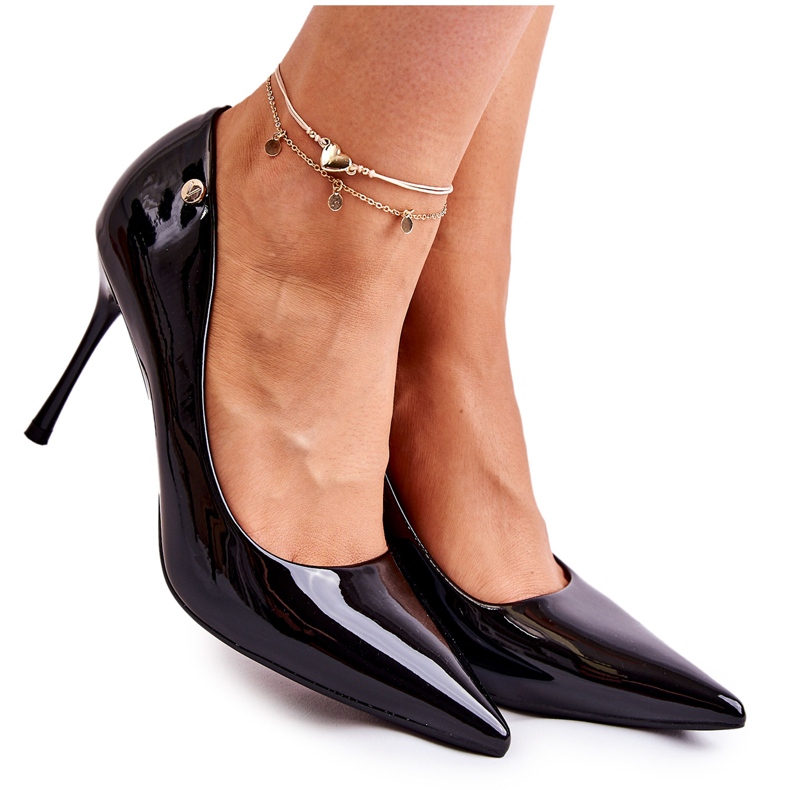 Vinceza Klassiset lakatut mustat Lerisa-korkokengät