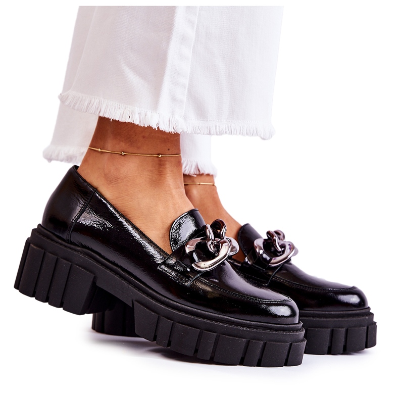 Naisten Loaferit Nahkaiset Loaferit Musta Laura Messi 2339