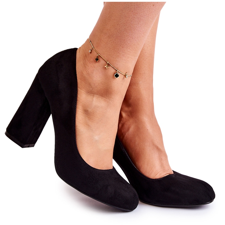 WT1 Klassiset mokkanahkapumput kantapäällä, musta Reiser