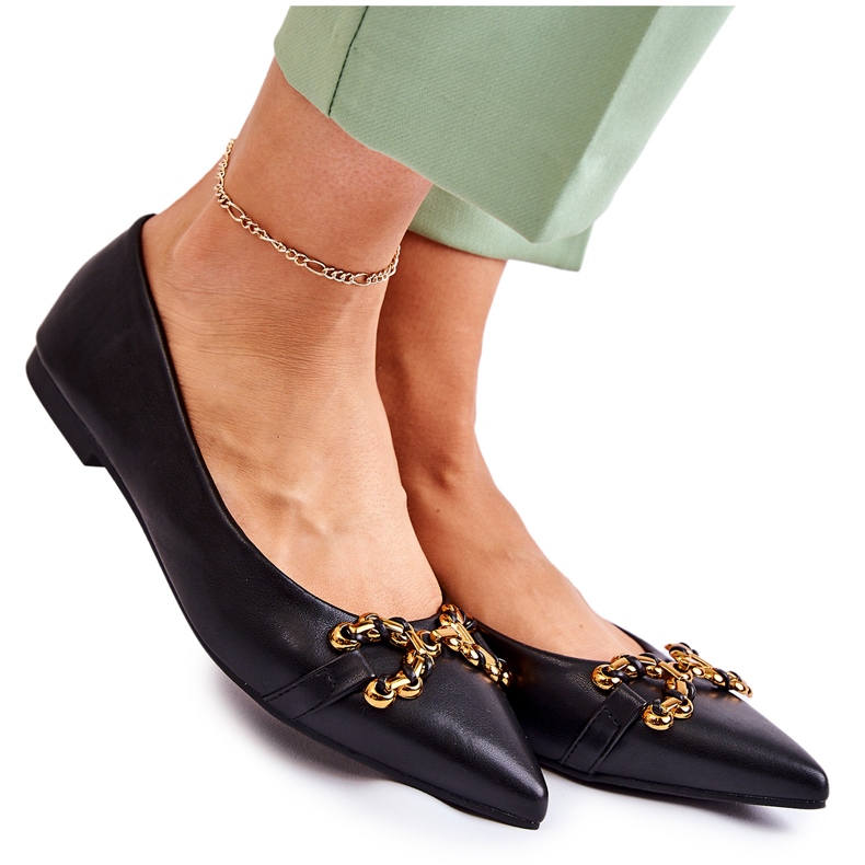 WS1 Naisten spitz-ballerinat mustalla Carlos-koristeella