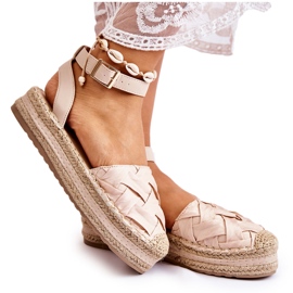 WS1 Naisten Espadrillesandaalit Beige Susane -tasolla