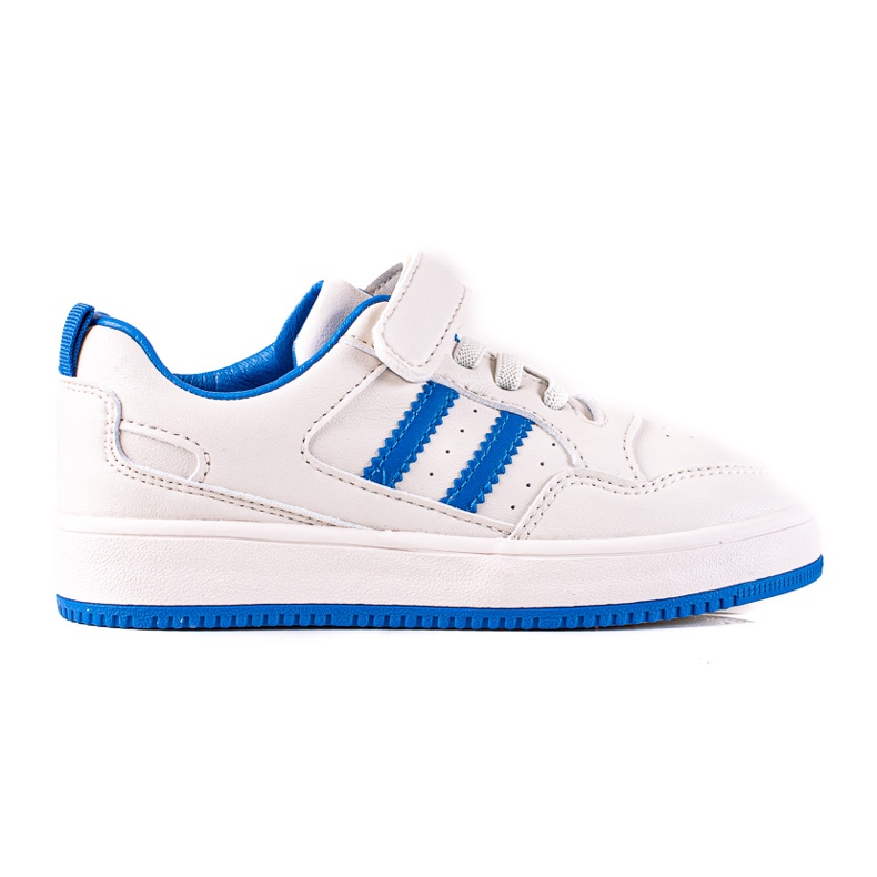 Shelovet lasten lenkkarit ekologisesta nahasta valkoisena ja sinisenä valkoinen