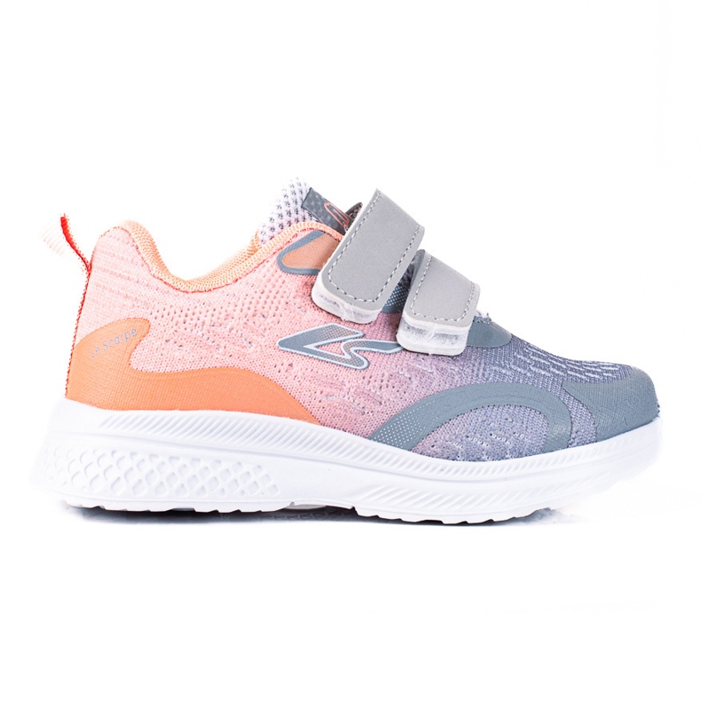 Shelovet lasten urheilukengät tarranauhalla, oranssinharmaa