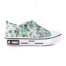 Shelovet lasten tennarit vihreillä kukilla ['valkoinen', 'vihreä', 'keltainen'] vihreä