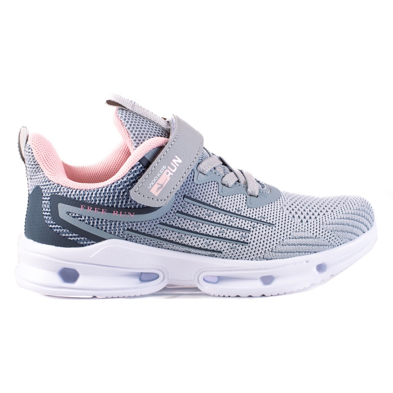 Vicon tyttöjen tennarit, kangasharmaa vaaleanpunainen