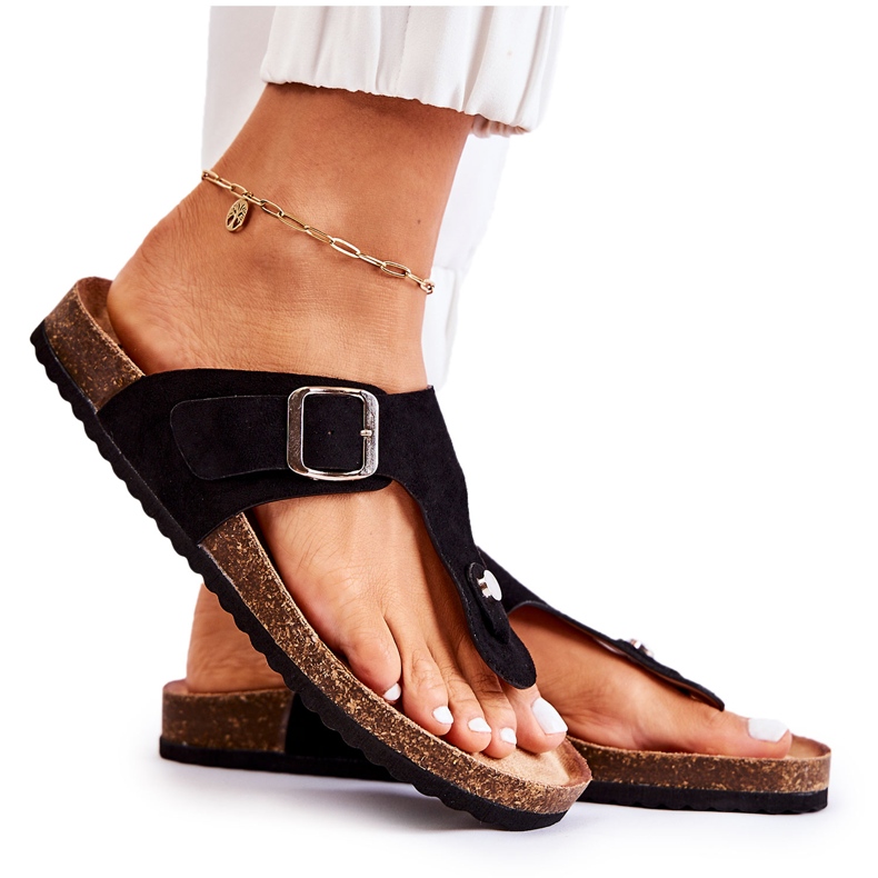 FB1 Naisten tossut soljella Musta Elina