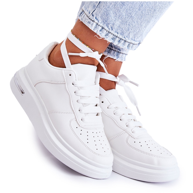 PG1 Klassiset Eco-nahkaiset urheilukengät Valkoiset Jennys valkoinen