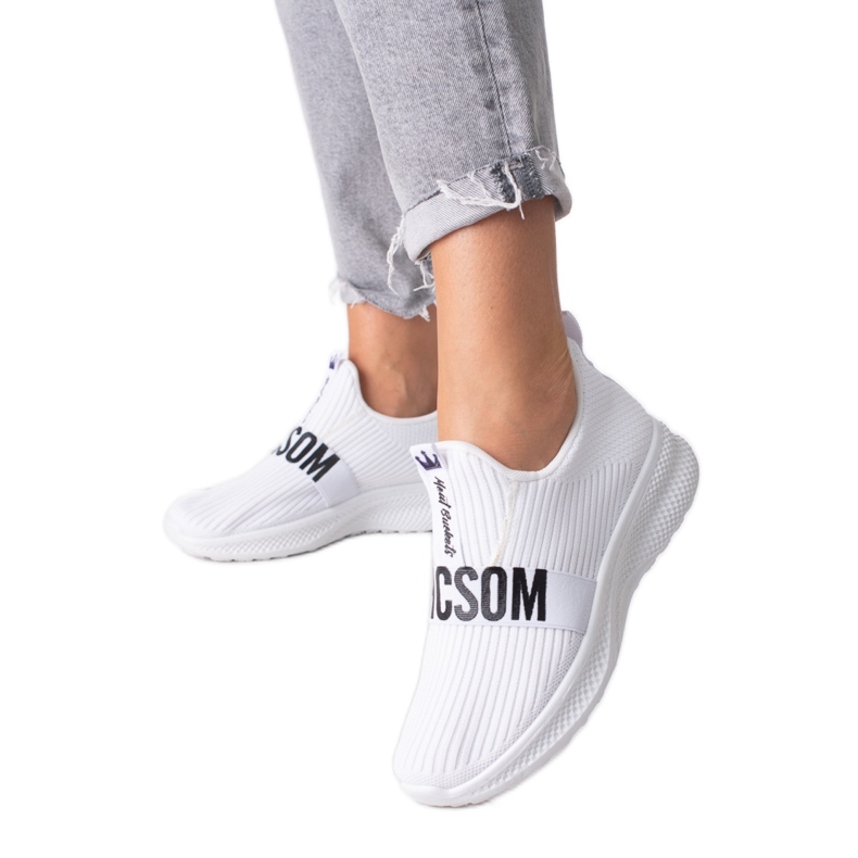 Shelovet naisten valkoiset tekstiililenkkarit valkoinen