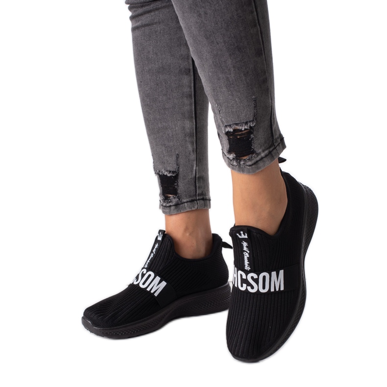 Shelovet naisten mustat tekstiililenkkarit