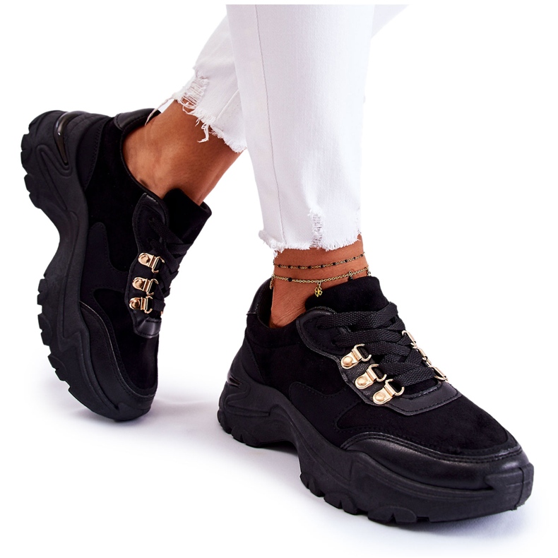 PG1 Naisten mokkanahkaiset urheilukengät Tennarit, mustat Britany