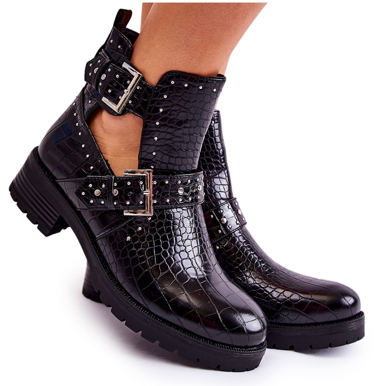 PG1 Naisten nilkkurit leikkauksilla, musta Santhana