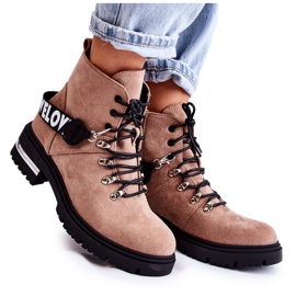 PS1 Mokkanahkaiset lämpimät saappaat vyöllä Ruskea Aurelio beige PS1 Mokkanahkaiset lämpimät saappaat vyöllä Ruskea Aurelio beige