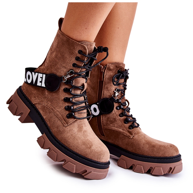 PS1 Suede korkeat saappaat ruskealla Danityn lämmityksellä