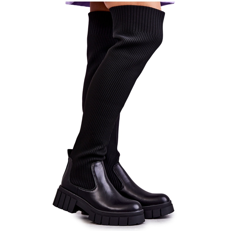 PS1 Naisten korkeat saappaat Workers Black Austin musta