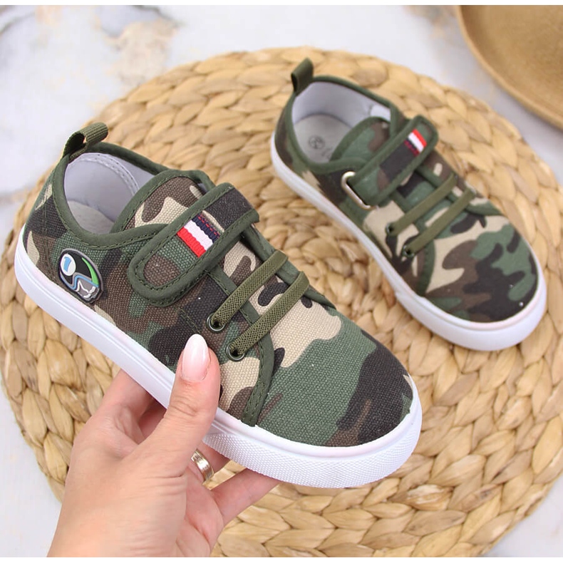 Atletico camo velcro lasten tennarit vihreä