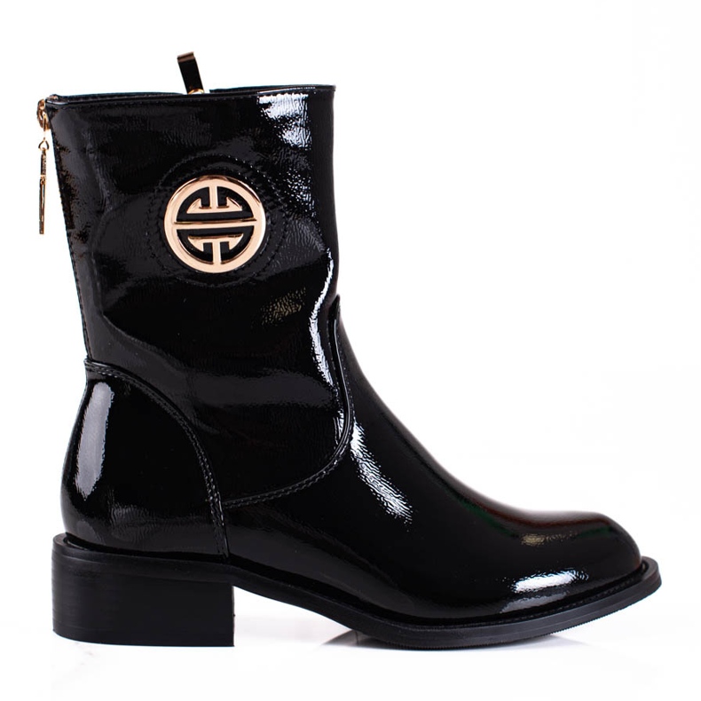 Lakatut korkeat saappaat Shelovet mustat