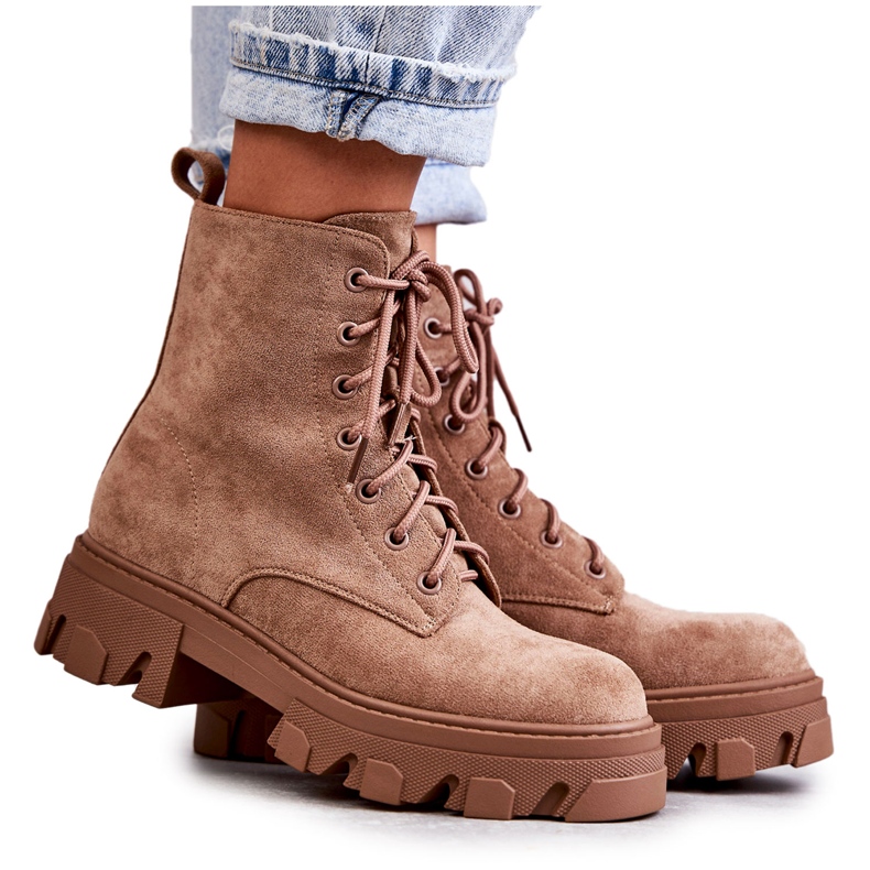 PG1 Mokkanahkaiset lämpimät saappaat Workers Brown Darvin ruskea