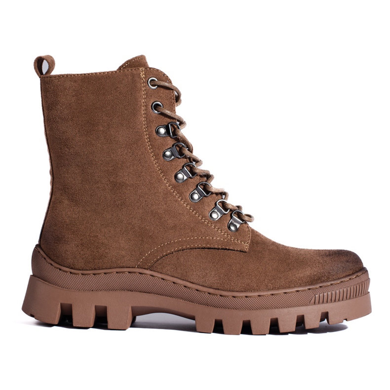 W. Potocki Potockin beige mokkanahka naisten työasut ruskea