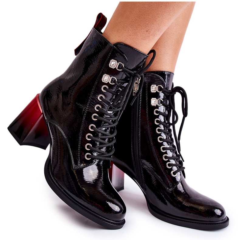 S.Barski Muodikkaat mustat Alise lämpimät korkokengät