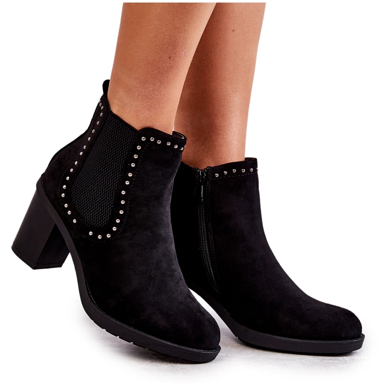 PG1 Mustat Cambia-mokkanahkasaappaat, joissa on nappeja