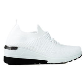 SHELOVET Naisten valkoiset lenkkarit kiilalla valkoinen