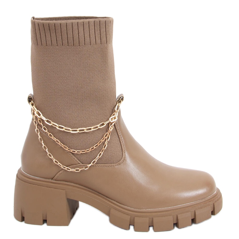 Grace Khakin saappaat, joissa on sukkapäällinen beige